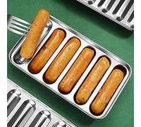 Sausage Mold, 304 Stainless Steel Sausage Mould, 6 Cavity Hot Dog Mold Sausage Mould for Hot Dog Mold Kid Food Supplement Meat Sausage Mould, Non-Stick DIY Hot Dog Mold for Oven Steamer