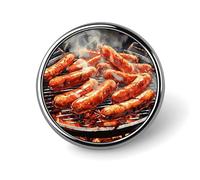 Sausage on Fire Button Pins - Personalized Round Badges for Women Men Custom Photo Buttons for Backpack Cloth Decoration Souvenir Gifts, Metal Badge Brooch Party Costume Accessory