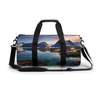 Sausage on Fire Gym Bag Small Travel Duffle Bag with Compartment Carry On Weekender Bag for Women Men, Norway Islands, 17.7in/9in/9in