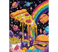 Sausage Pizza 70 Piece Jigsaw Puzzles for Adults, Colourful, Challenging & Brainteasing Adult puzzles 70 Pieces Food, Fun jigsaws for The Whole Family 14x10 inch