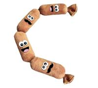 Sausage Plush Dog Toy, 60x5 cm, Brown | Squeaky Toy, Funny Face Design, Small to Medium Dogs, Soft Plush Material, Interactive Play