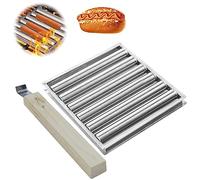 Sausage Roller BBQ Grill,Stainless Steel Hot Dog Roller,BBQ Hot Dog Griller with Long Wooden Handle for Evenly Cooked 5 Hot Dogs for Breakfast Sausages,Taquitos, Egg Rolls Commercial and Household