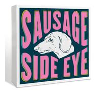 Sausage Side Eye Dachshund Wood Box Decor Sign for Home Office Bathroom Kitchen, Dachshund Gifts for Women Men Dog Lover, Funny Weiner Dog Decor