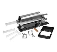 Sausage Stuffer 3 kg + 4 funnels + 15m Hog Casings ø 28/30 - Meat Filler Machine - Stainless Steel - Horizontal