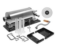 Sausage Stuffer 4 kg + 4 funnels + 15m Hog Casings ø 28/30 - Meat Filler Machine - Stainless Steel - Horizontal
