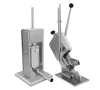 Sausage Stuffer And Clipper Set Vertical Machine - 3L Meat Stuffing Maker Kit With 5 Size Professional Filling Nozzles Steel Clipping Sealing Butchers Commercial FREE 2000 U-Shape Clips Silver