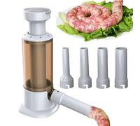 Sausage Stuffer Machine - Reusable Manual Stuffer, Easy Fast Sausage Filling Tool, Food Grade PP Body with Multiple Nozzle Tubes | Kitchen Sausages Preparation Tool for Home Cooking Barbecue Picnic