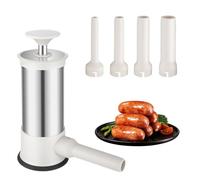 Sausage Stuffer Machine with 4 Stuffing Tubes, 2.2 LB Large Capacity, Manual Vertical Sausage Maker, Stainless Steel Homemade Sausage Making Kit for Home Kitchen, BBQ, Camping & Outdoor Grilling
