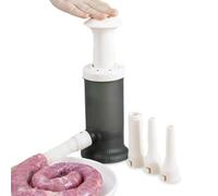 Sausage Stuffer Manual Meat Filler 4 Nozzles Home Maker | 4 Nozzles Manual Sausage Stuffer Food Grade PP Rotating Lock Compact Detachable Easy Clean For Home Kitchen BBQ Camping RV