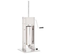 Sausage Stuffer Silver 5L Stainless Steel Manual 3 Nozzles 33x28x64.5cm Tiltable