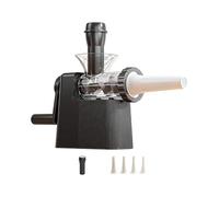 Sausage Stuffing Machine with Base Designed to Reduce, Black | Hand-Crank Feed Control, Visible Auger Chamber, Different-Diameter Stuffing Nozzles for Homemade Sausage