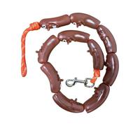 Sausage Theme Pet Accessory for Regular Dog Walks, Segmented Novelty Leash with Molded Exterior, Rope Section, Clip Pet Leash Novelty Walker Sausage Shaped Walking Accessory Segmented Dog Outing Body