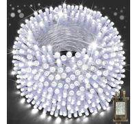 SAUSHENG 1000 LED Christmas Tree Lights,50M Indoor Fairy Lights Plug in Cold White Outdoor String Light Waterproof with 8 Modes Timer for Outside Window Wedding Patio Bedroom Xmas Decorations