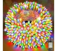 SAUSHENG 18M 180LED Fairy Lights Plug in,Outdoor Waterproof String Light with Remote 8 Modes Timer Christmas Tree Lights for Outside Window Wedding Patio Bedroom Xmas Decorationsx(Multicolor)