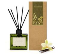 Saussavita Reed Diffuser, 120 ml Vanilla Cream Scented Diffuser with Dried Flowers & 7 Sticks, 90 Days Long Lasting Home Fragrance for Bathroom Bedroom Home & Office Decor, Air Freshener