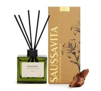 Saussavita Reed Diffuser, 120ml Sandalwood Scented Diffuser with Dried Flowers & 7 Sticks, 90 Days Long Lasting Home Fragrance for Bathroom Bedroom Home & Office Decor, Air Freshener