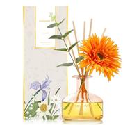 Saussavita Reed Diffusers Set, 210 ml Grapefruit & Bergamot Scented Diffuser with 7 Sticks, Home Fragrance Lasts up to 120 Days for Bathroom Bedroom Living Room Decor, Air Fresheners