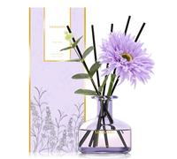 Saussavita Reed Diffusers Set, 210 ml Lavender Scented Diffuser with 7 Sticks, Home Fragrance Lasts up to 120 Days for Bathroom Bedroom Living Room Decor, Air Fresheners