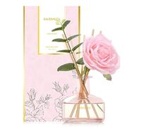 Saussavita Reed Diffusers Set, 210 ml Rose Scented Diffuser with 7 Sticks, Home Fragrance Lasts up to 120 Days for Bathroom Bedroom Living Room Decor, Air Fresheners