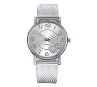 SAUTRV Fashion Latest Lady The Top Belt Watch Fashion Wild Mesh Ladies Creative Women's Watch Women's Watches (Silver, One Size)
