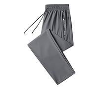 SAUTRV Mens Joggers With Zip Pockets, Jogging Bottoms For Men Straight Leg Active Pants Mens Loose Fit Lightweight Sweatpants Stretch Quick Drying Unisex Sweatpants Drawstring Sport Running Pants