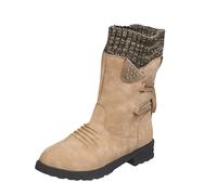 SAUTRV Up Boots Lace Calf Shoes Vintage Heels Casual Mid Thick for Women Boots Women's Boots Winter Snow Boots Women Size 6 (Khaki, 4.5)