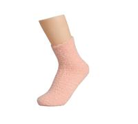 SAUTRV Women's Solid Color 2 Pairs Plush Socks Winter Solid Color Thickened Floor Sleeping Plush Socks Women's All Socks (Beige, One Size)