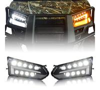 SAUTVS LED Headlights for Polaris Ranger 570 Mid Size, LED Head Lights Front Lamps with Turn Signal Lights DRL Halo Rings for Polaris Ranger 570 Mid-Size/Diesel/Crew 900/ Crew 570 Accessories(2PCS)