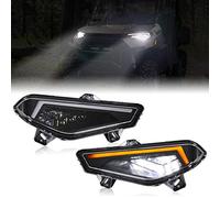 SAUTVS LED Headlights for Polaris Ranger XP 1000/Crew 2018-2025 Accessories, LED Head Lights Assembly Front Lamps with High-Low Beams DRL Turn Signal Light(1Pair, Replace #2889072)