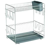 Sauvic 90980 Dish Drainer with Tray Stainless Steel Grey 43 x 25 x 41.5 cm