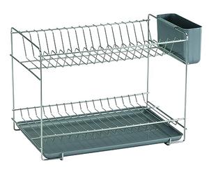 Sauvic 90985 Stainless Dish Drainer with Tray 38.5 x 25 x 28 cm Grey