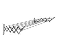 Sauvic Extendable Wall Mounted Stainless Steel Clothes Airer with 10 Aluminium Clothes lines 80 cm