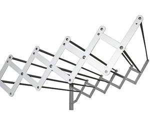 Sauvic Extendable Wall Mounted White Clothes Airer with 10 Aluminium Clothes lines 100 cm