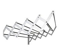 Sauvic Extendable Wall Mounted White Clothes Airer with 10 Aluminium Clothes lines 120 cm