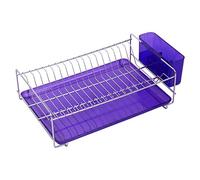 Sauvic Flat 18/8 Stainless Steel dish Rack with Purple Tray