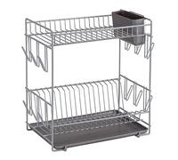 Sauvic Plastic Coated Dish Rack, Grey, Large