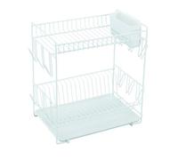 Sauvic Plastic Coated Dish Rack, White, Large