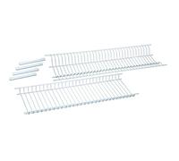 Sauvic White Plastic-Coated Steel Dish Drainer Set for 75 cm Cabinets