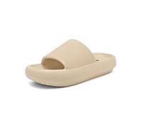 SAUVRANU For Women Cushion Recovery Pillow Sandals with Arch Support, Memory Foam House Shower Slippers for Woman, Non-Slip Comfort Quick Drying, One Piece- Khaki, 6 UK