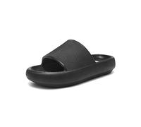 SAUVRANU For Women Cushion Recovery Pillow Sandals with Arch Support, Memory Foam House Shower Slippers for Woman, Non-Slip Comfort Quick Drying, One Piece- Black, 4 UK