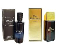 SAVAGE 100ML & One Billionaire 100ML for Men - 2 Pack Eau De Parfum Set | Long Lasting Luxury Fragrance Combo | Woody Spicy Masculine Perfume Gift Set for Him By Modak