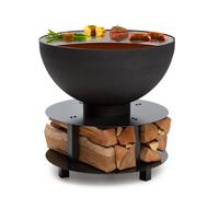Savage 60cm Standing Fire Pit with Grill Black