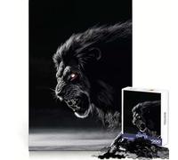 Savage Black Lion King 1000 Piece Jigsaw Puzzles for Teenagers Strong Logic Toy Calm Escape Clear Edge Birthday Gift (38x26cm)