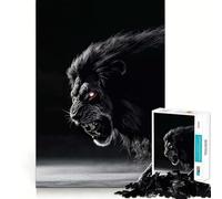 Savage Black Lion King Jigsaw Puzzles 1000 Piece for Adults Think Smart Toy Together Fun Accurate Cut Art Display (50x75cm)