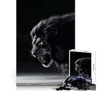 Savage Black Lion King Jigsaw Puzzles 1000 Piece for Teenagers Enhance Recall Relax Time Exact Edge Creative Gift (38x52cm)