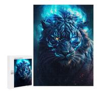 Savage Black Tiger Glowing Jigsaw Puzzle, 500 PCS, Indoor Activity for The Home, A Mindful Leisure Activity for Puzzle Lovers, at Home
