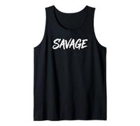 Savage Bold Minimalist Modern Typographic Streetwear Graphic Tank Top