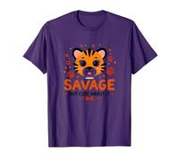 Savage But Cute About It Tiger Cub Paw T-Shirt, Men, Purple, Large