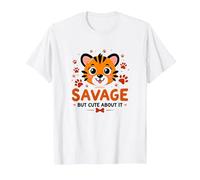 Savage But Cute About It Tiger Cub Paw T-Shirt, Men, White, 6XL