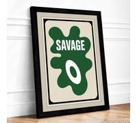 Savage Card Modern Framed Wall Art Print A4 (29.7×21cm) Black, Wall Decor for Living Room, Bedroom, Office & Home, Ready to Hang, Art Gift